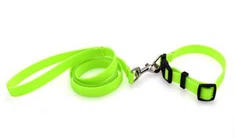 25mm Solid Grænt Soft Hundur Leash Stillanlegur Waterproof Hundur Þjálfun kraga