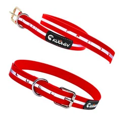 Endingargott hundabelti fyrir gæludýr, vatnsheldur lúxus hundakragi og taumur